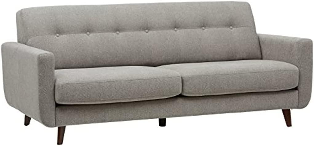 Rivet Mid-Century Sofa Couch, 79.9" W, Pebble Grey