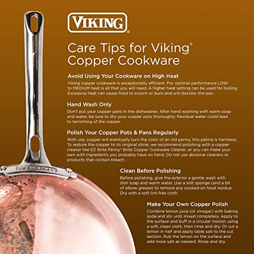 Viking Contemporary 4-Ply Copper Clad 9-Piece Cookware Set With Metal Lids #TOP4
