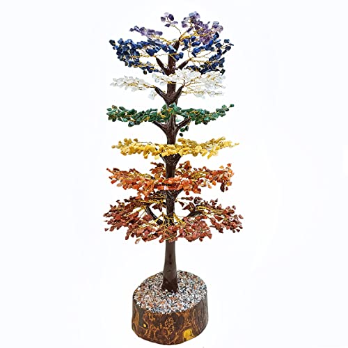 Image of 7 Chakra Crystal Tree (1500 Beads) M-Seal Showpieces for Feng Shui Decorative Items & Home Decoration | Showpiece for Home Decor Living Room | Ideal Spiritual Gift & Aesthetic Room Decoration