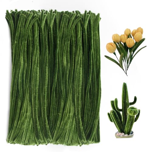 FirstKitchen Pipe Cleaners Craft - 100pcs Sage Green Pipe Cleaner for Craft, 0.23