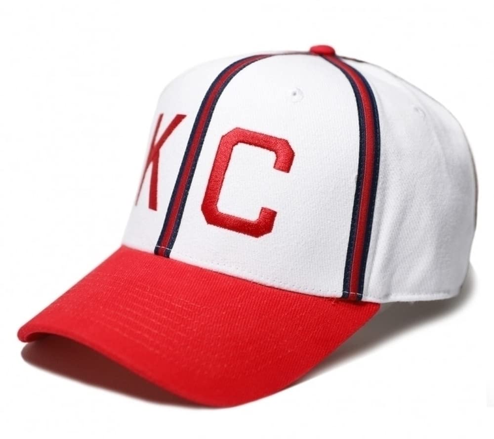 Big Boy HeadgearNLBM Negro Leagues Home All Star Cap Kansas City Monarchs, White & Red, One Size