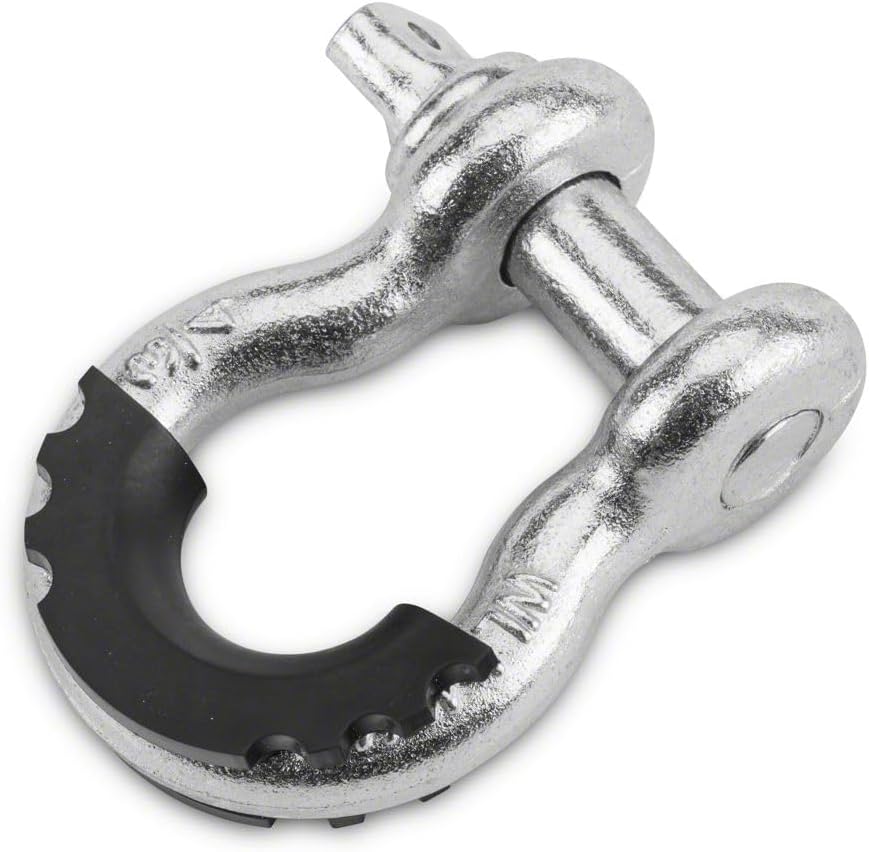 RED ROCK 3/4-Inch D-Ring Shackle with Isolator; Black