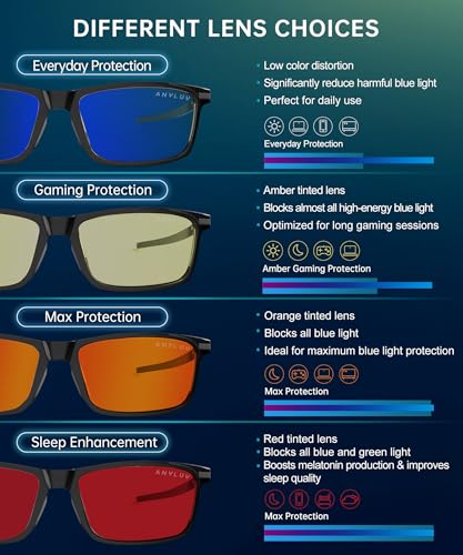 Image of ANYLUV Blue Light Glasses for Men,Rectangle Business Style Glasses, Carbon Fiber Straight Legs Glasses for Eye Protection