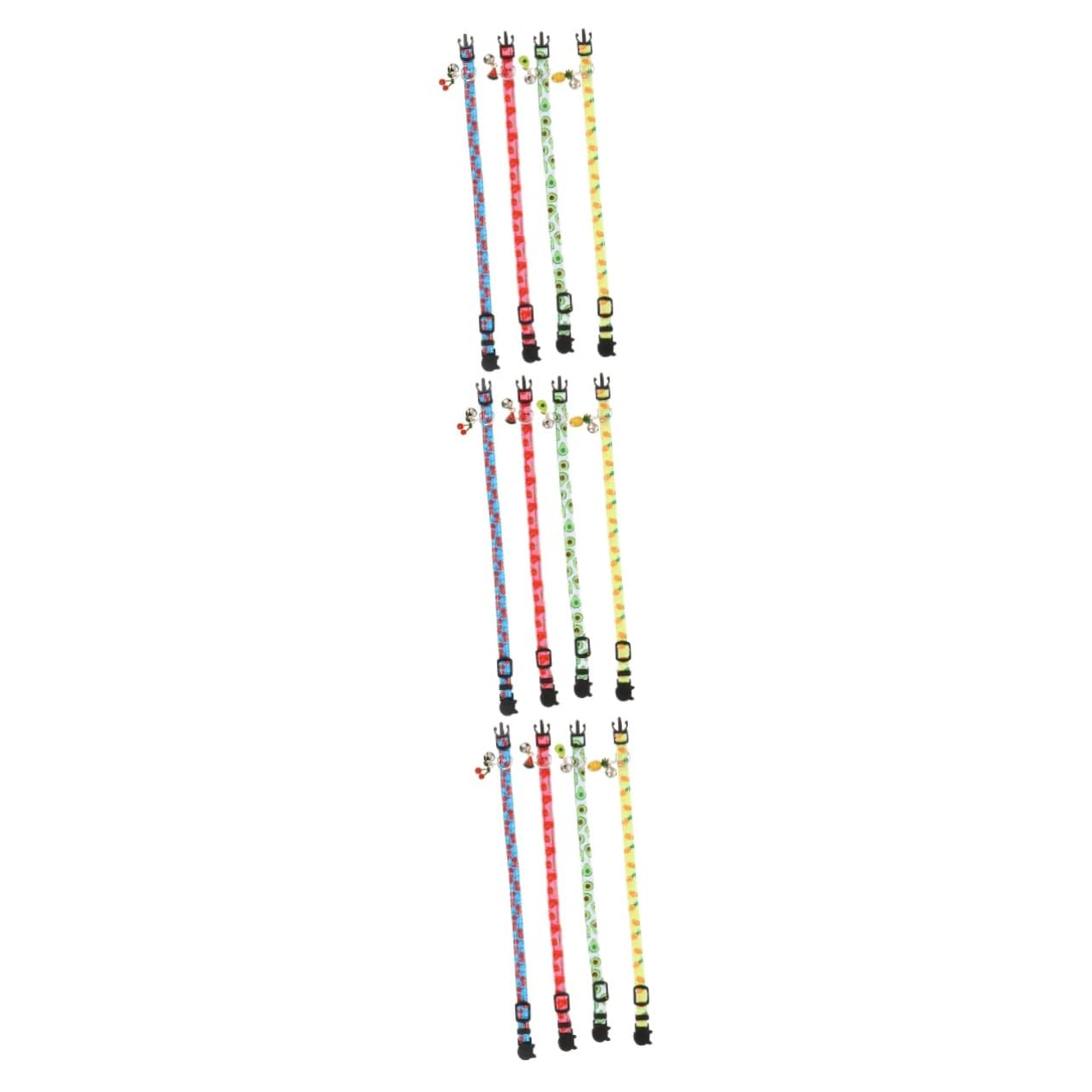 INOOMP 12pièces Collier pour Chat Réglable avec Cloche Et Accessoires Fruits Avocat Ananas Pastèque Cerise Colliers Sécurisés pour Animaux De Compagnie