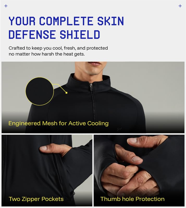 Image of Sunscreen Jacket ICE Pro - UPF 50+ Cooling Jacket for Men & Women | Cool Rush Pro Tech, UV Protection, Breathable, Sweat-Wicking, Anti-Microbial, Lightweight Sun Hoodie for Outdoor Sports & Travel