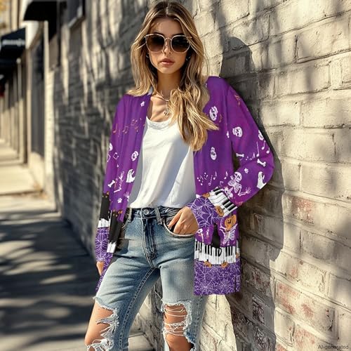 Image of Forchrinse Red Ladybug Cardigan for Women Causal Long Sleeve Open Front Cardigans Sweater Fashion 2024 Fall Coat with Pockets