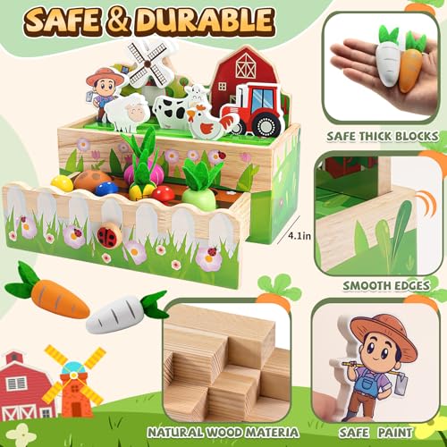 Wooden Animal Farm Kids Toys DROPS TO - image 3