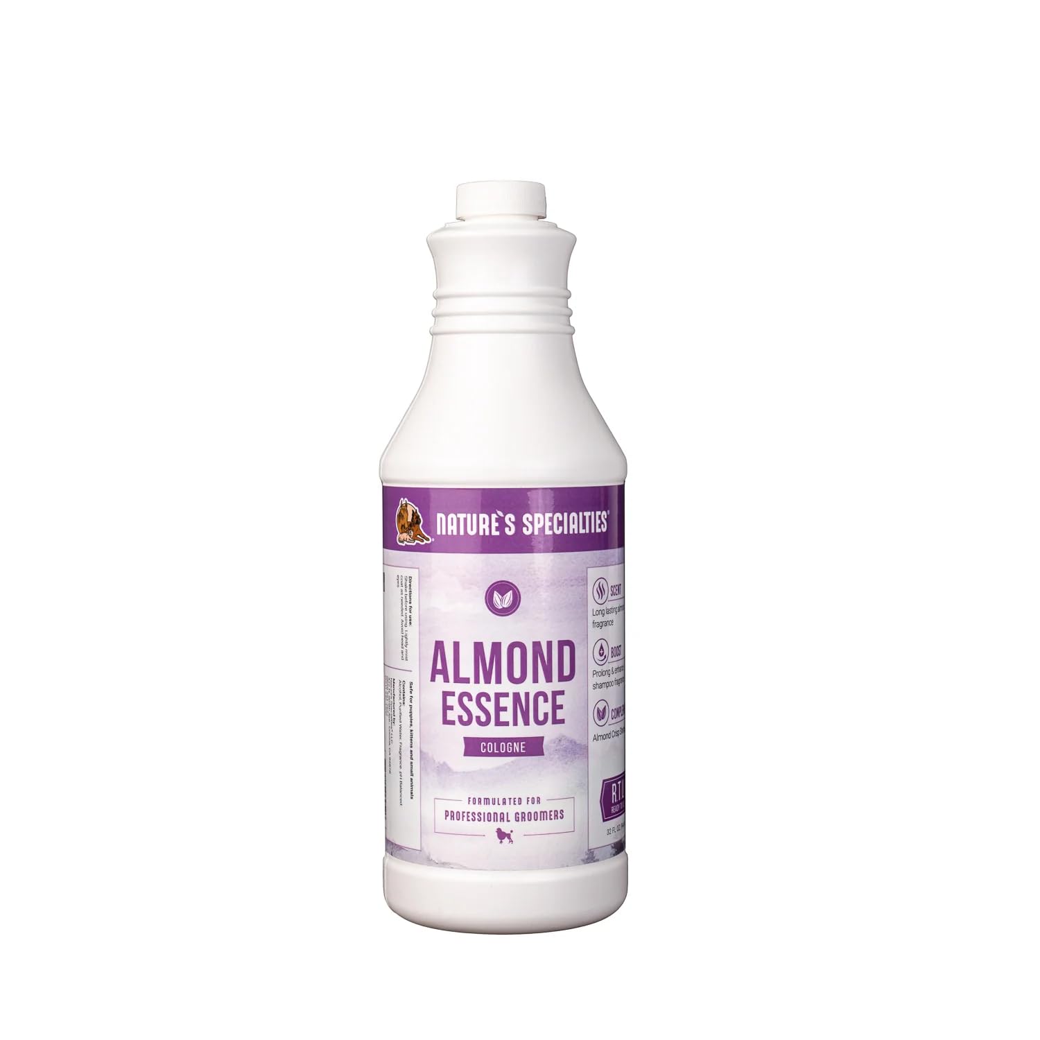 Nature's Specialties Almond Essence Dog Cologne for Pets, Natural Choice for Professional Groomers, Ready to Use Perfume, Finishing Spray, Made in USA, 32 oz : Pet Supplies