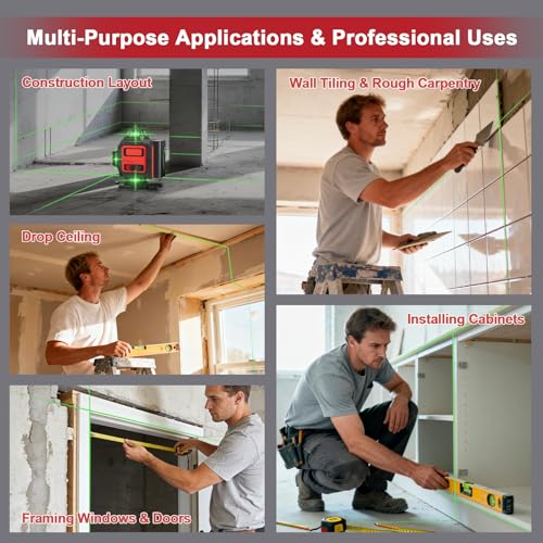 Image of Laser Level, 4D 16 Lines 4x360Self-Leveling Green Beam with Tripod & Remote, Cross Line Construction Tool for Flooring, Renovation and Home Projects