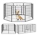 Pawhut Parque para Mascotas Perros 8 Vallas 79x100 cm Corral Plegable con Puerta y Doble Pestillo Paneles Metálicos Cerca de Entrenamiento Negro