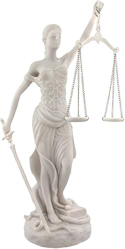 Pacific Giftware Things2Die4 Escritorio Lady Justicia Estatua Acabado Mármol Escala Ley Justicia
