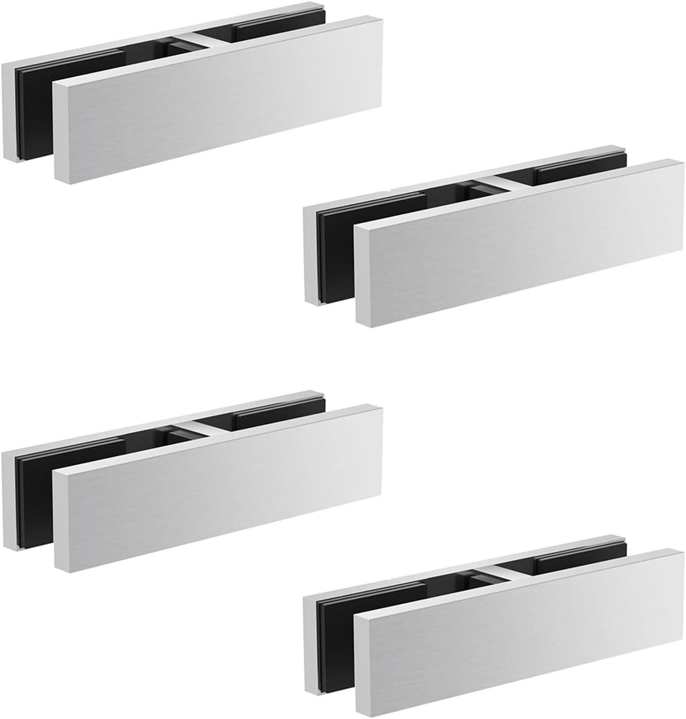 4 Pcs Railing Glass Clamp, Stainless Steel 304 Bracket Pool Fence Glass Connector for Glass Thickness 0.39''-0.47'' (10mm-12mm),Silver,180 Degree