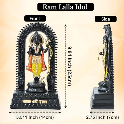 Image of ZAICUS Ayodhya Ram Lalla Idol Murti for Home Temple Car Dashboard | Lord Ram Statue for Pooja Room, Mandir Decor & Spiritual Gift