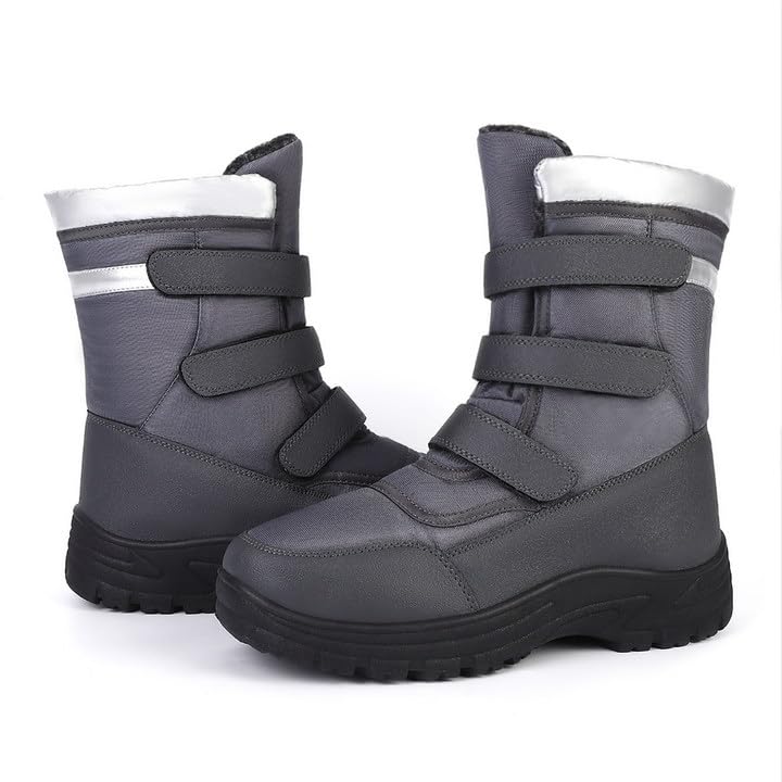Men's Snow Boots,Men Insulated Waterproof Shoes,Warm Fur Line Bootie,Non-Slip Outdoor Boot for Winter