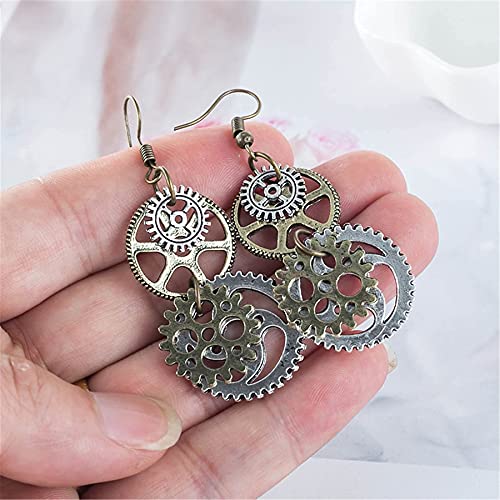 Onlyjump DGFDG163 Vintage Steam Gear Earrings For Women Personalized Retro Antique Bronze Steampunk Gear Pendant Dangle Drop Earrings Jewelry thumb #6