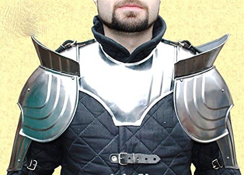 LARP Fantasy Medieval Shoulders Steel Pauldron with Blade Breakers Pair Battle Ready Armour