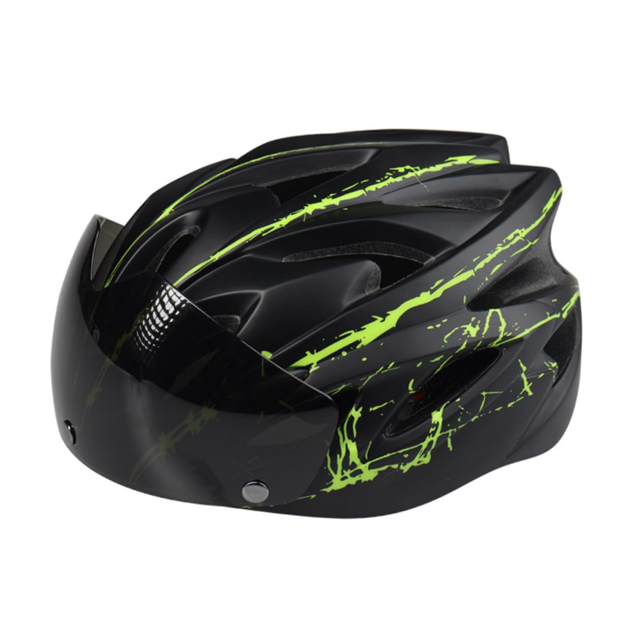Casco da Bici con Occhiali Magnetici, Nero, Leggero e Traspirante | Pc, Design Protettivo, per Running e Riding, Stile Moderno per Uomo e Donna