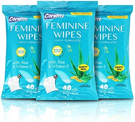 Feminine Wipes to Go Gently Formulated with Aloe & Vitamin E 5 pack of 40 at 200 total