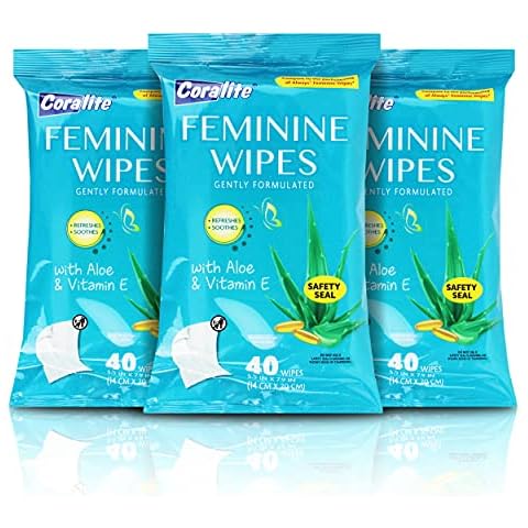 Feminine Wipes to Go Gently Formulated with Aloe & Vitamin E 5 pack of 40 at 200 total Cover