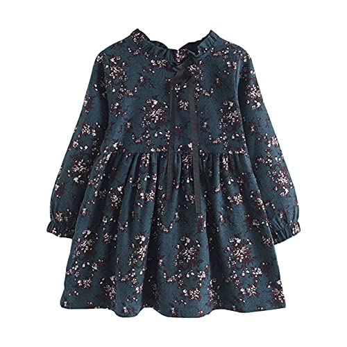Image of Mud Kingdom Fashion Little Girls Floral Dress Long Sleeve Ruffled Cute Spring Autumn