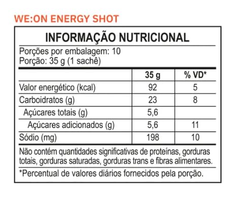 We:On Energy+ Shot Gel - 10 Sachês 35G Peanut Butter - We:On