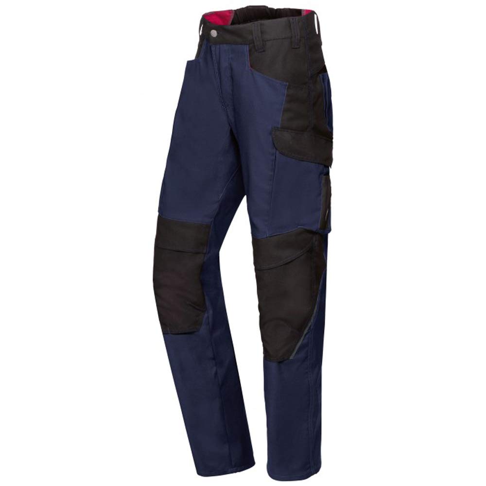BP 1820-565-1432-47/48n Fabric Blend with Stretch Work Trousers for Men, High Waist at Back, 65% Polyester/35% Cotton, Night Blue/Black, 47/48N Size