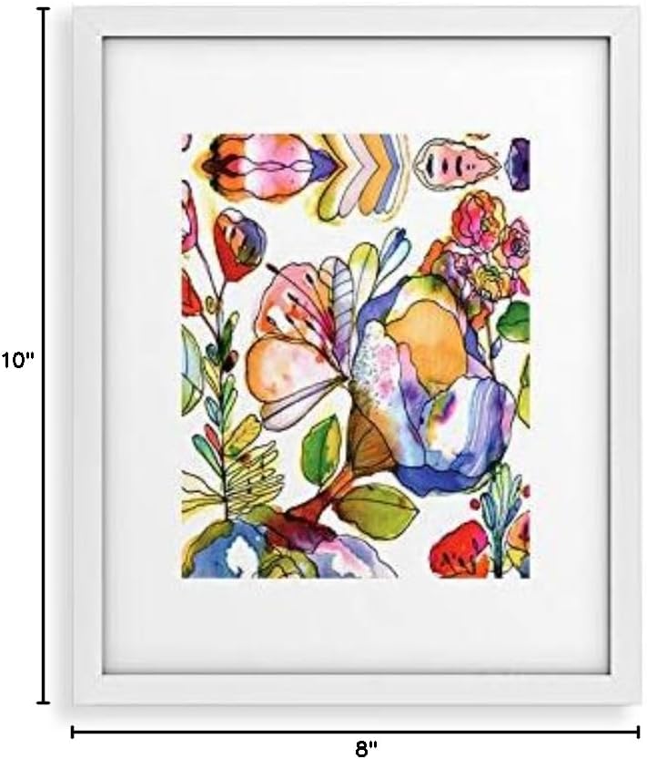 Deny Designs Cayenablanca Framed Art Print, White Modern (8" x 10"), Blossom Pastel