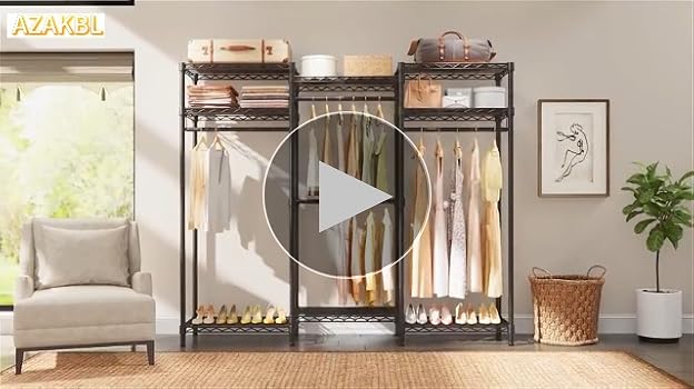 Amazon｜AZAKBL ハンガーラック 大容量 頑丈 洋服ラック 大容量