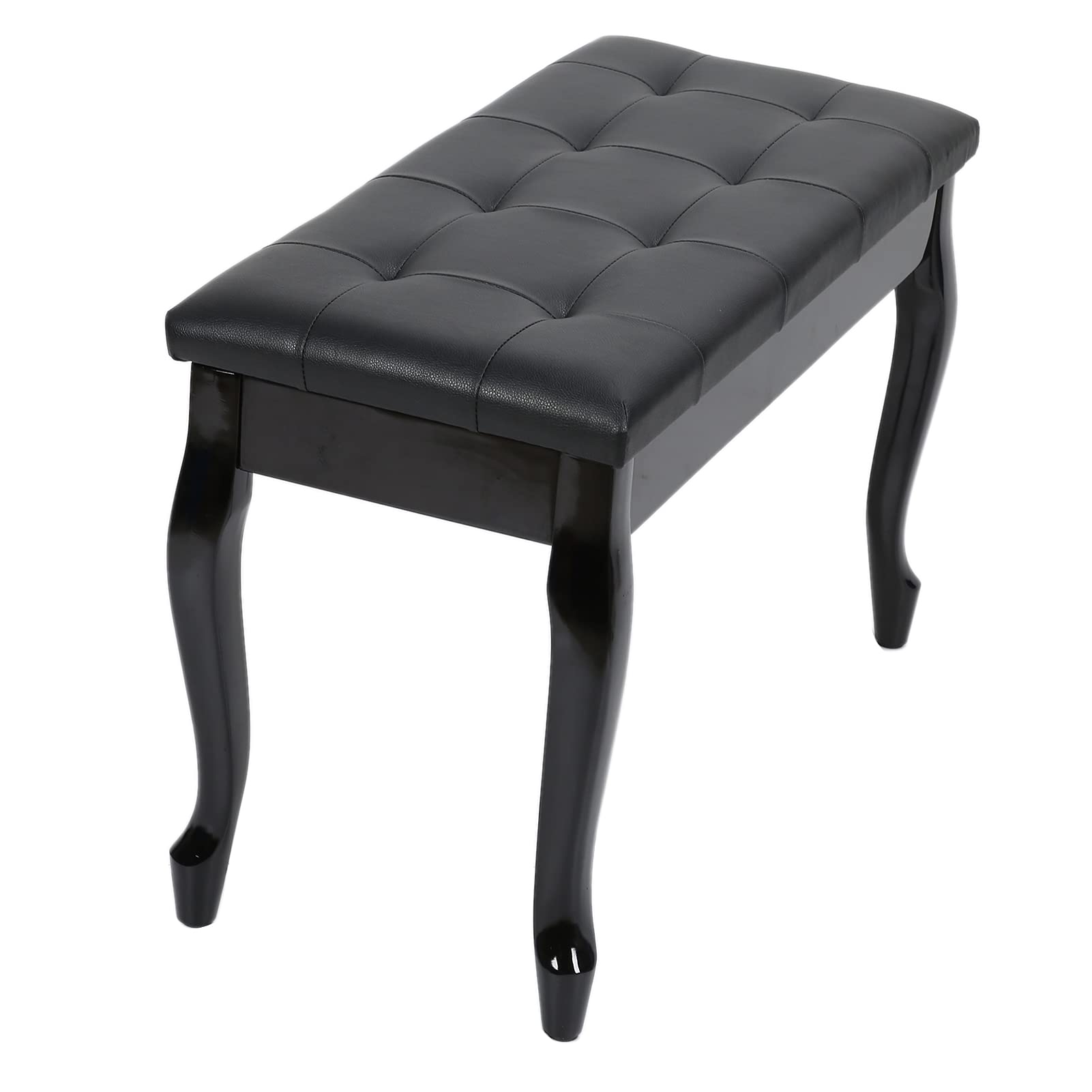Qcwwy Stuhl Footstools Schachtel Stall Holzbein Große Aufbewahrungsbox Kissenbank mit Weichem PU -Leder für Komfortaufnahmebereich Konzert Piano Bank mit Aufbewahrungsklavierbank