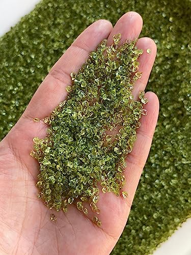 Image of GAF TREASURES 2 oz Lot Natural Semi Tumbled Gemstone Chips, Crushed Mini Crystals, Undrilled Crystal Chips (Peridot)
