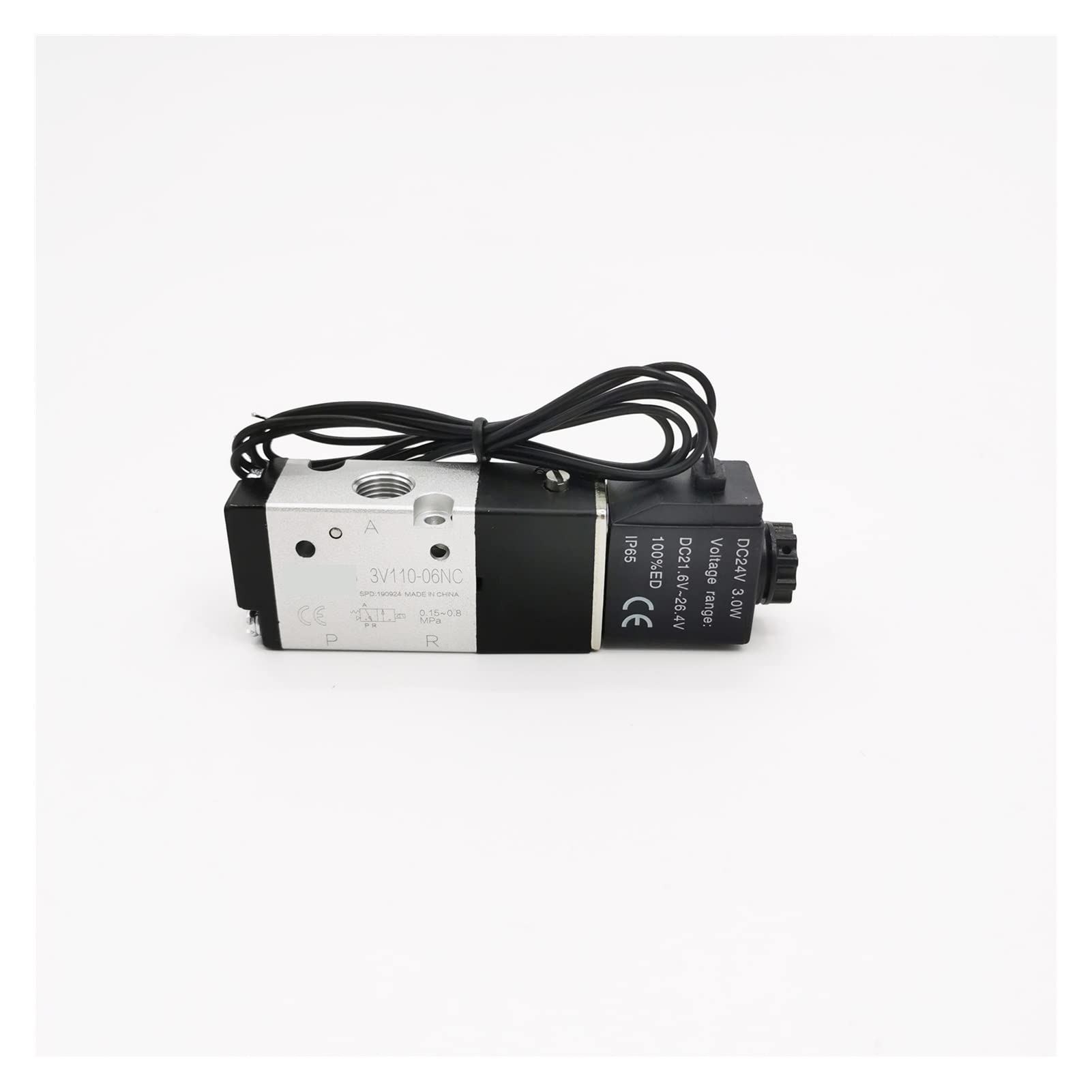 Tredswqcv One Color Valve 3V110-06Nc Solenoid Air 1/8" 12Mm2 0.15-0.8Mpa Normal Closed 3/2Way (Voltage : Ac110v)(Dc12v)