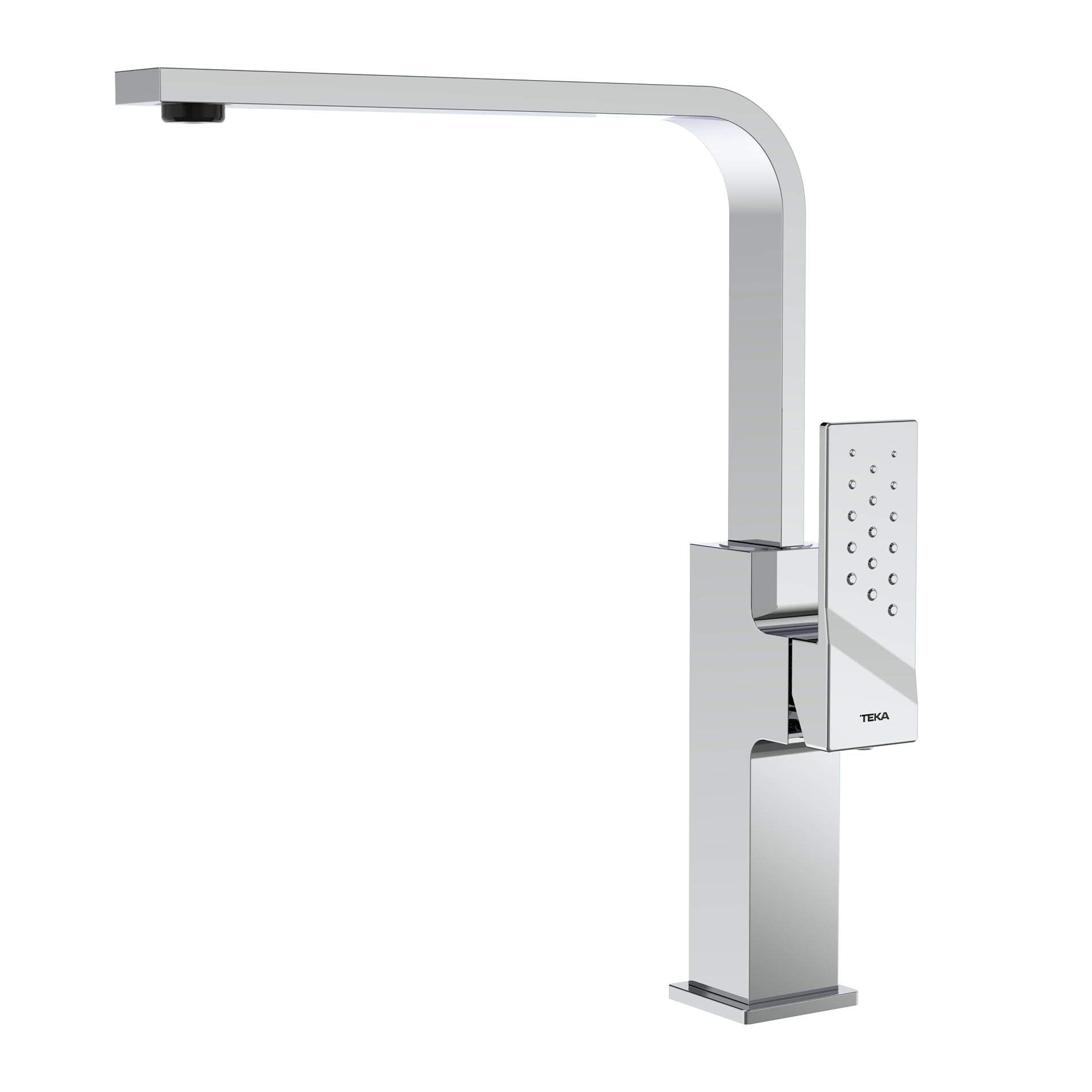 TEKA Grifo Cocina Monomando, Caño Alto Giratorio, Aireador Antical, Caudal Limitado 5 l/min, Cartucho Cerámico, Sistema Easy-Quick, Cromado, Modelo Brooklyn BKY 915