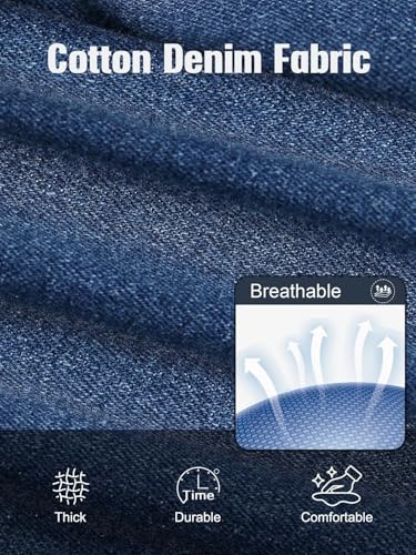 EDITCOZY Men's Cargo Jeans Elastic Waist 6 Pockets Loose Fit Carpenter Jeans Straight Leg Relaxed Fit Pants4