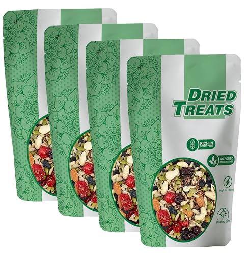 Image of Dried Treats Dried Fruits Nuts And Seeds (Dried Trail Mix /Breakfast, 800g (4x200g))