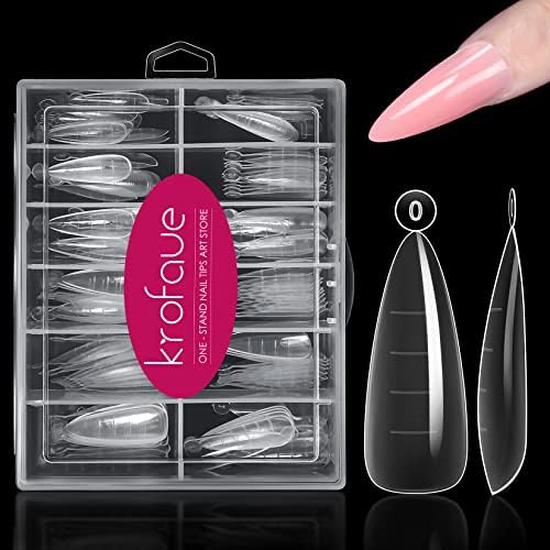 Dual Forms krofaue Poly Extension Gel Dual Forms 120pcs Dual Nail Forms with 12 Sizes Stiletto False Nail Molds Lady Almond Style Full Cover Builder Gel for Nails Acrylic Nail Forms fit DIY at Home