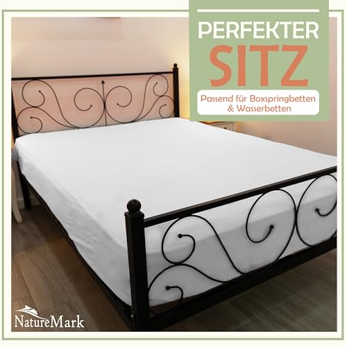 NatureMark Mikrofaser SPANNBETTLAKEN Preissaison Größe und Farbe Vielfalt 180x200-200x200 cm, weiß OEKO-TEX STANDARD 100