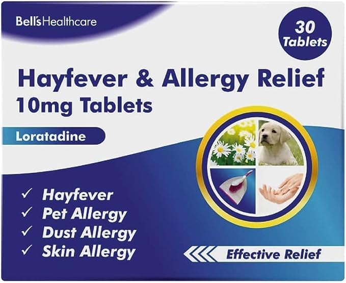 Generic 1 Month Supply Bells Healthcare Loratadine Hayfever Allergy Tablets 30 Tablets, 30 Count (Pack of 1)