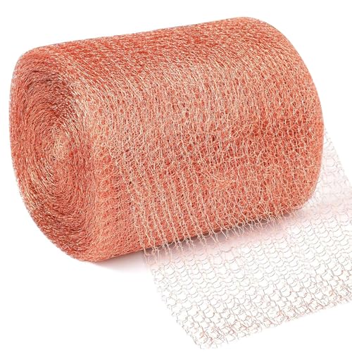 Jortmrd 12,7 cm x 6 m Malla de Cobre Tejida Red de Cobre Anti Roedores, Babosas y Caracoles Protección de Plantas de Jardín Malla de Alambre de Cobre para Roedores