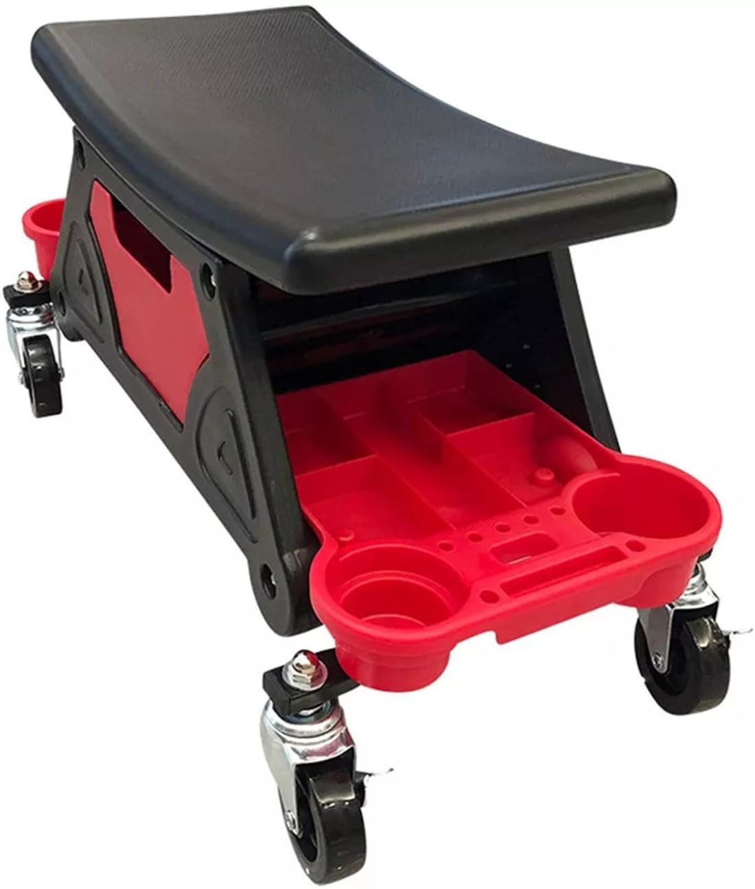 SGABELLO DA OFFICINA MECCANICO 136KG SGABELLO CARRELLO PER AUTO MOTO CON 4 RUOTE