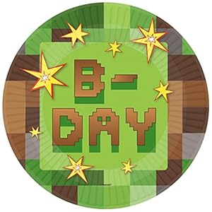 Amscan 9912914 – TNT Pixel Party ‘B-Day’ Vierkante papieren platen – 8 Pack