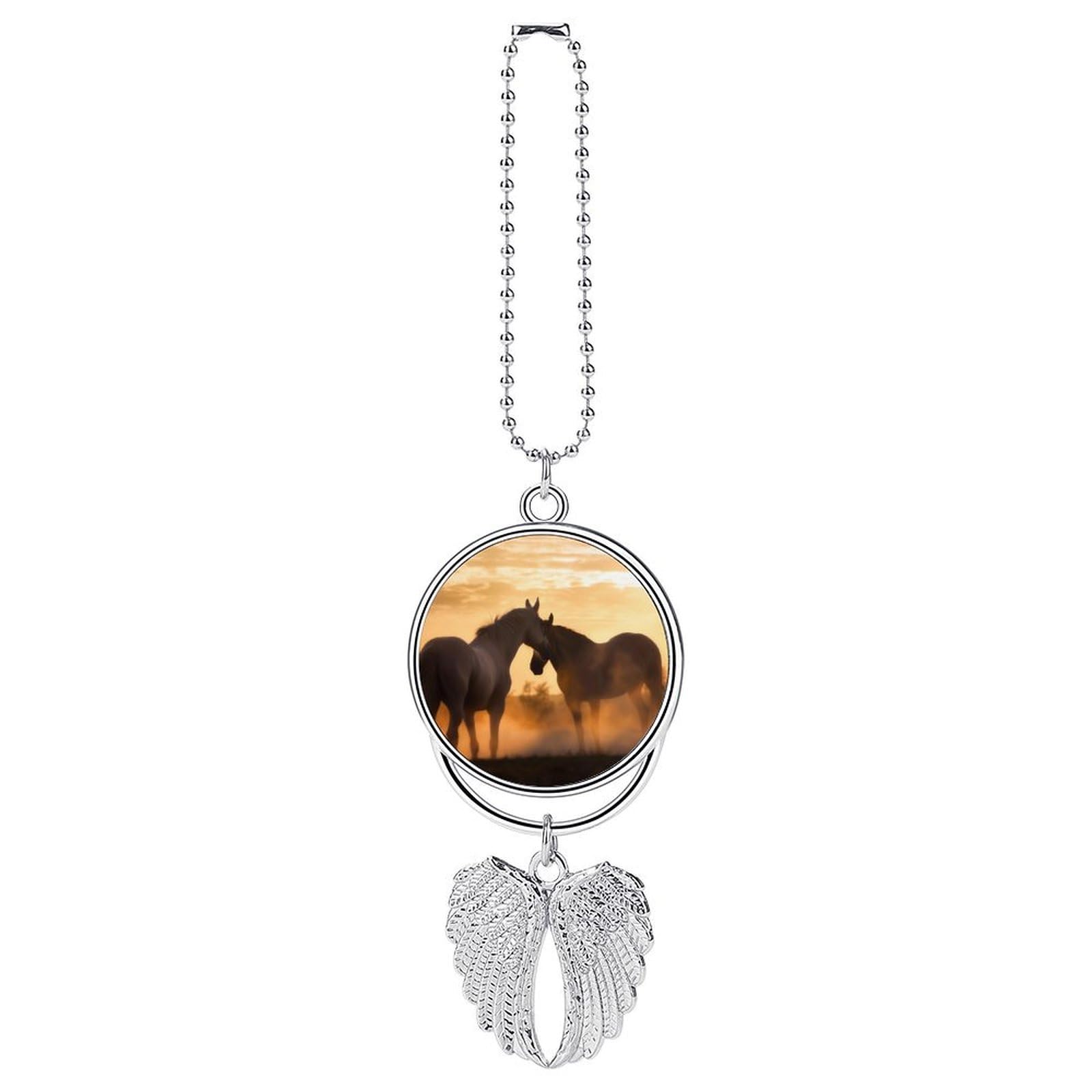 Horses in Love Car Charm Alloy Car Rear View Mirrors Hanging Ornaments Stylish Car Pendant Funny Auto Hanging Accessories Car Hanging Ornaments Gift for Women Men