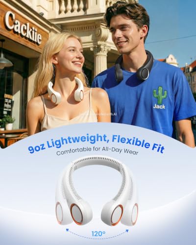 Gaiatop Portable Neck Fan Rechargeable, Hands-Free Cooling, 23.5hrs Runtime