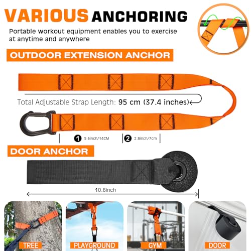 Home Resistance Training Kit, Suspension Trainer Straps with Adjustable Extension, Door Anchor, and Carry Bag – Strength Training Equipment for Full Body Bodyweight Workouts at Home or Outdoors