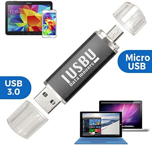 IUSBU 3.0 OTG Dual or Flip - USB Transfer Keys for Android SmartPhones, Tablets PC, Mac - 8GB,16GB, 32GB & 64GB (64GB, BLACK)