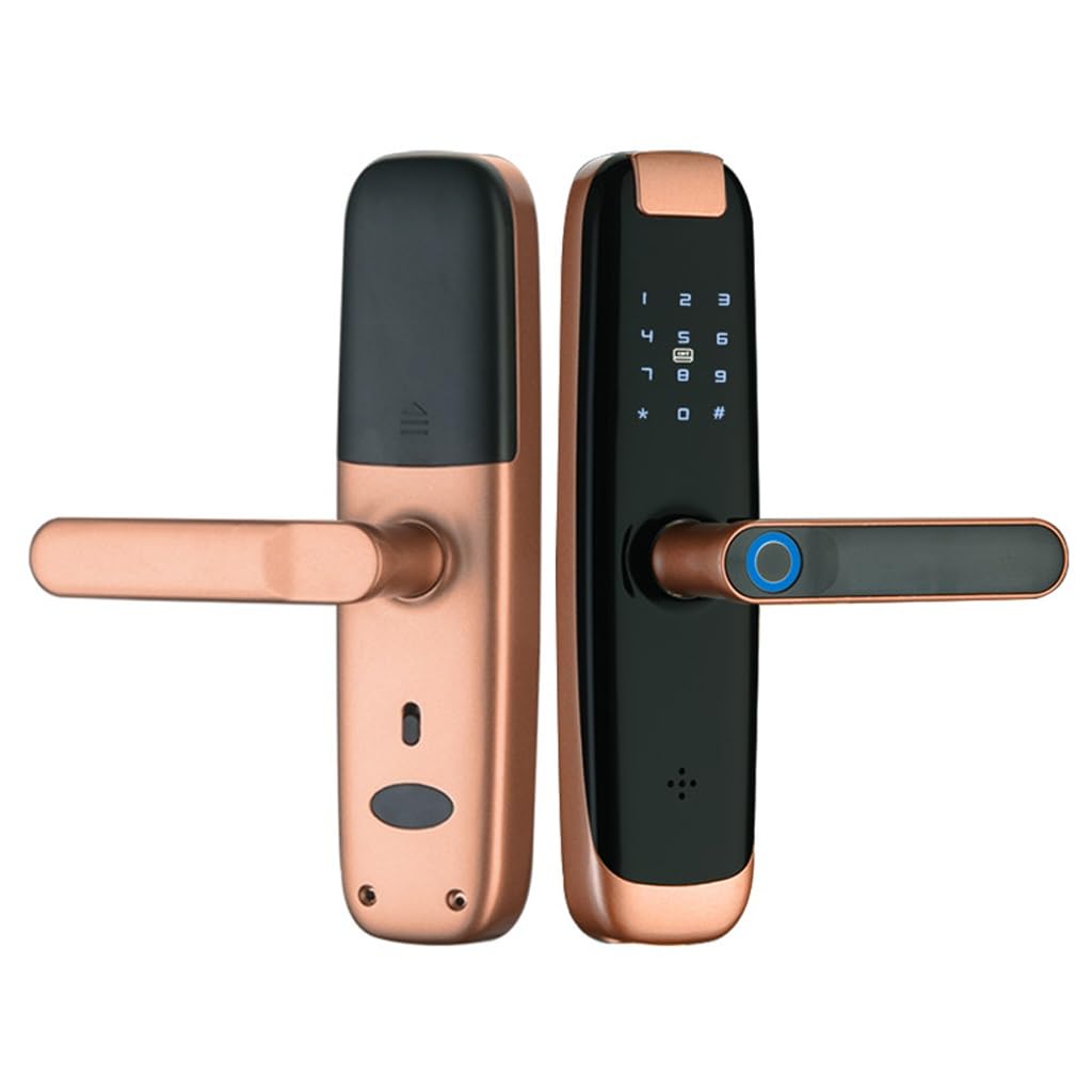 Serrure de porte intelligente gold avec mot de passe et carte à puce