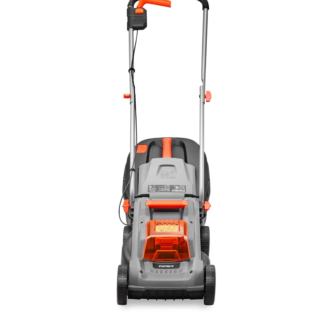 FUXTEC Tondeuse à Gazon sans Fil 20 V FX-E1RM20-ECO-SET, Batterie 4Ah + Chargeur, pour Jardins Petits à Moyens, Largeur de Coupe 30 cm, bac 30L, Hauteur de Coupe 30-70 mm