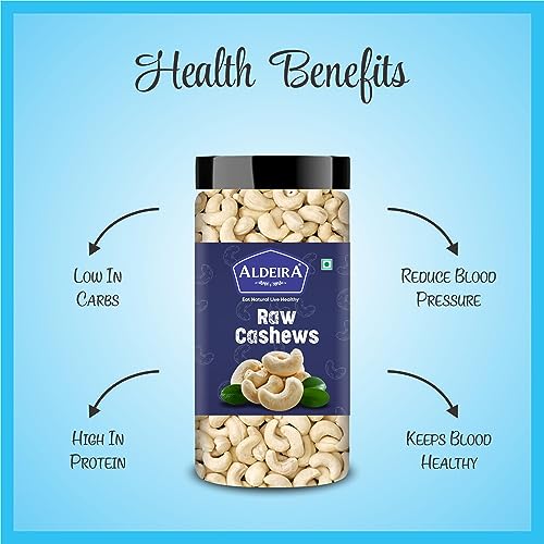Image of Aldeira Whole Raw Cashews | 500 Gram Jar | Kaju Nuts | Plant Based Protein | Gluten-Free | Nutty Flavor | Healthy Snack | Rich Delicious Taste