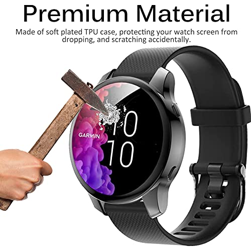 Capa compatível com Garmin Venu com protetor de tela, capa protetora em TPU macio para Garmin Venu P