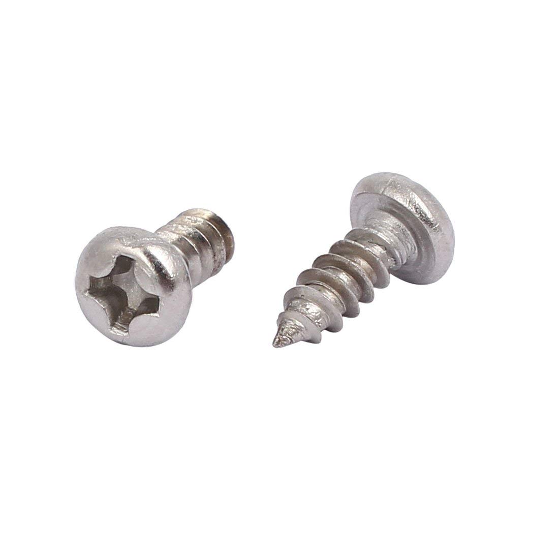 Uxcell Viti Autofilettanti M3x8mm Acciaio Inox 304 Testa Pantera Phillips 100pz