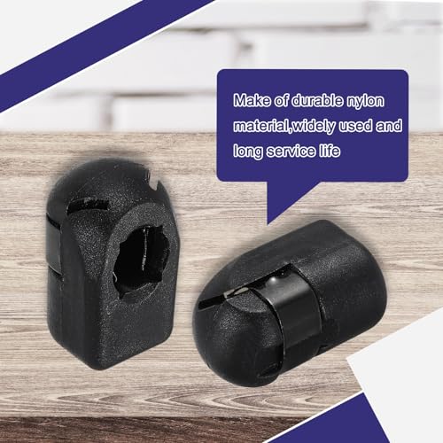QUARKZMAN Gasdruckfeder-Endbeschläge, M8 Nylon Gasfederanschluss Liftstützsteckdosen Generatorzubehör für Maschinen und Elektrowerkzeuge und Automatisierungsausrüstung, Schwarz 6 Stück